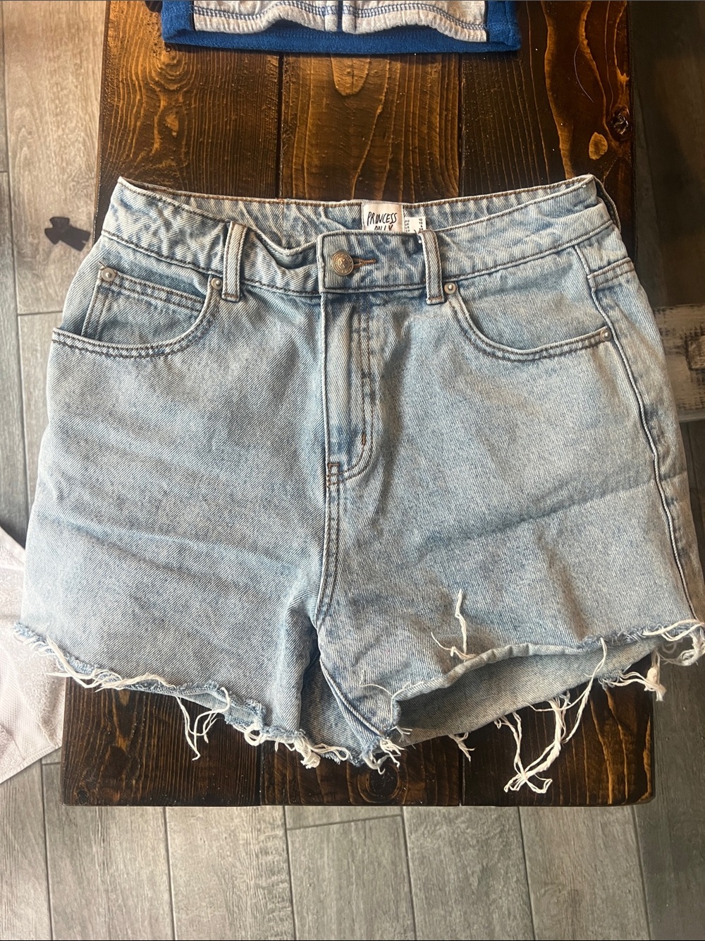Princess Polly Faded Light Blue High-Rise Denim Shorts